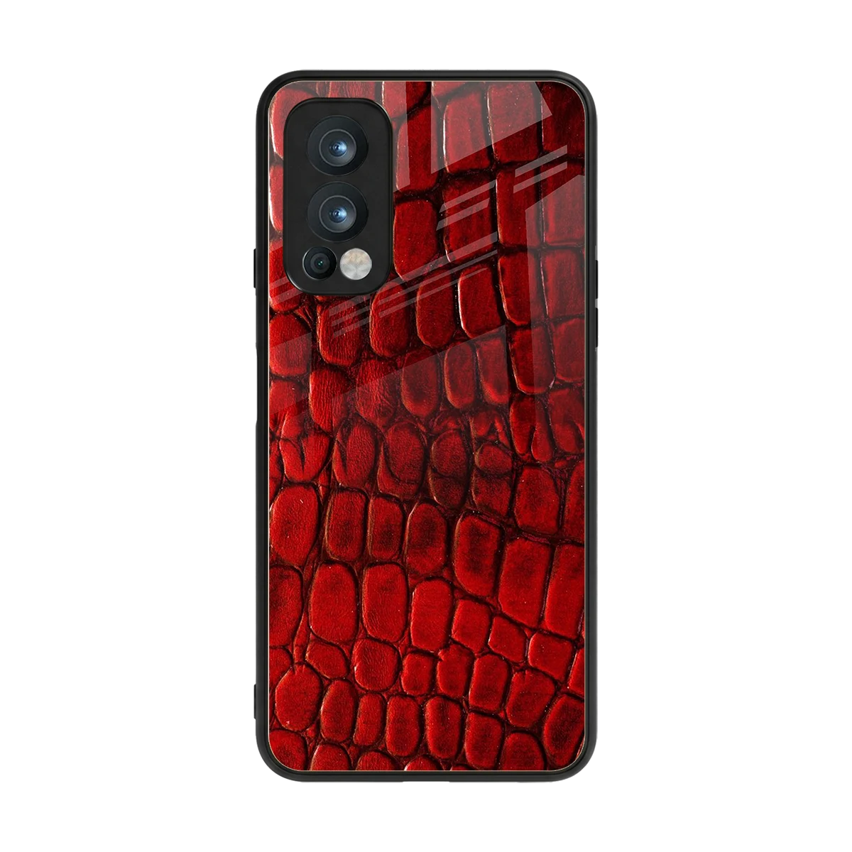 Croco Red back phone cover | glass case for oneplus nord 2