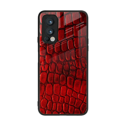 Croco Red back phone cover | glass case for oneplus nord 2
