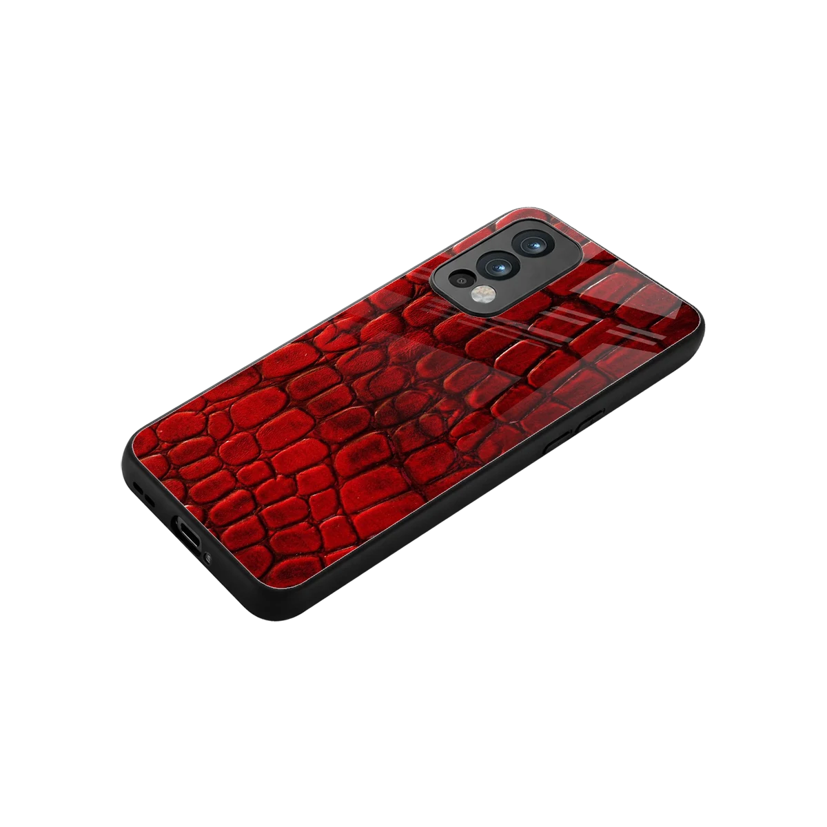 Croco Red stylish phone case for oneplus nord 2 | glossy glass and slim fit