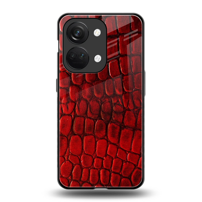 Croco Red back phone cover | glass case for oneplus nord 3