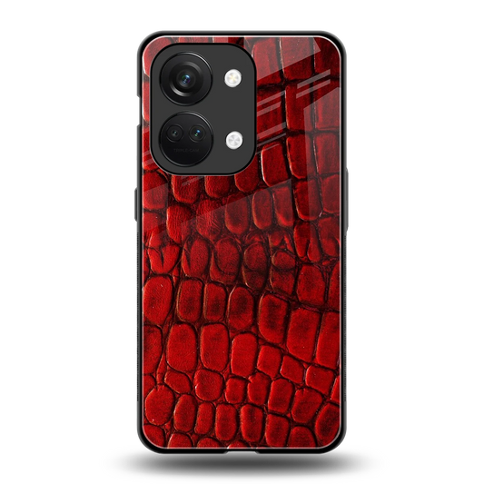 Croco Red back phone cover | glass case for oneplus nord 3