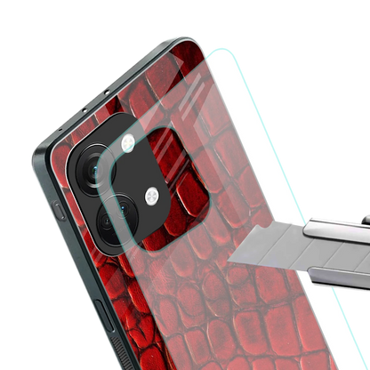 Croco Red stylish phone case for oneplus nord 3 | glossy glass and slim fit