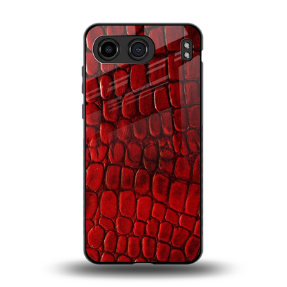 Croco Red back phone cover | glass case for oneplus nord 4