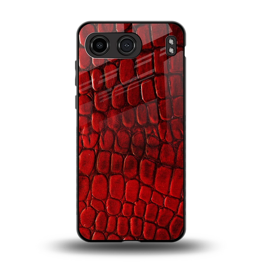 Croco Red back phone cover | glass case for oneplus nord 4
