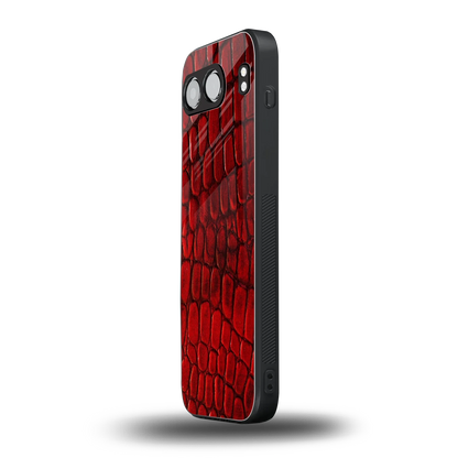 Croco Red oneplus nord 4 mobile cover | shockproof glass phone case