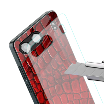 Croco Red stylish phone case for oneplus nord 4 | glossy glass and slim fit