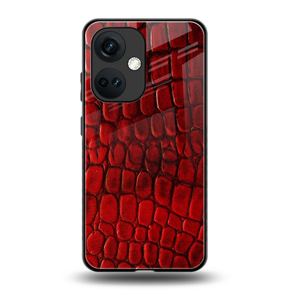Croco Red back phone cover | glass case for oneplus nord ce 3