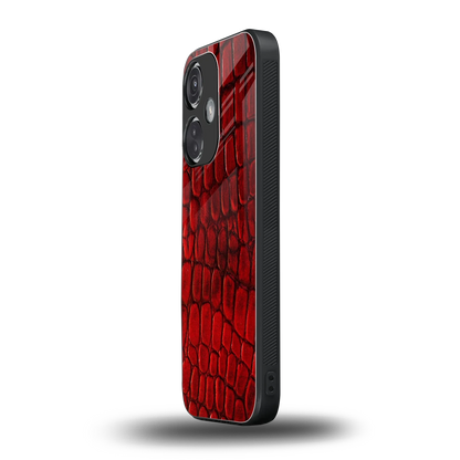 Croco Red oneplus nord ce 3 mobile cover | shockproof glass phone case