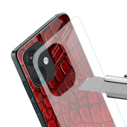 Croco Red stylish phone case for oneplus nord ce 3 | glossy glass and slim fit