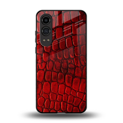 Croco Red back phone cover | glass case for oneplus nord ce 4 lite