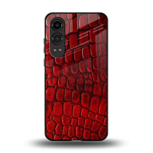 Croco Red back phone cover | glass case for oneplus nord ce 4 lite