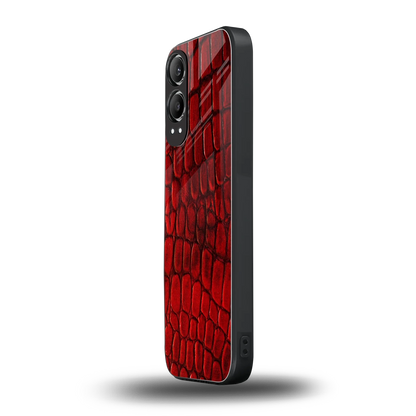 Croco Red oneplus nord ce 4 lite mobile cover | shockproof glass phone case