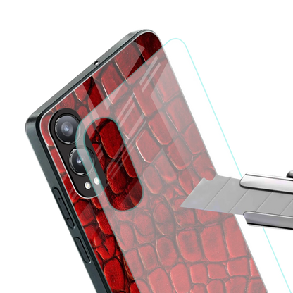 Croco Red stylish phone case for oneplus nord ce 4 lite | glossy glass and slim fit