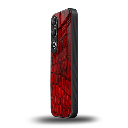 Croco Red oneplus nord ce 4 mobile cover | shockproof glass phone case