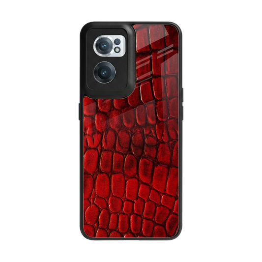 Croco Red back phone cover | glass case for oneplus nord ce 2