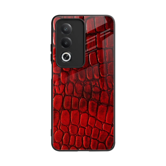 Croco Red back phone cover | glass case for oppo a3 pro
