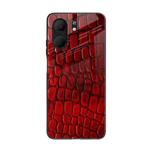 Croco Red back phone cover | glass case for oppo a5x 5g