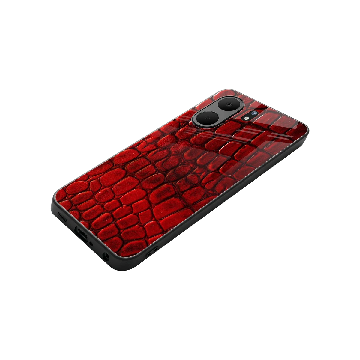 Croco Red stylish phone case for oppo a5x 5g | glossy glass and slim fit