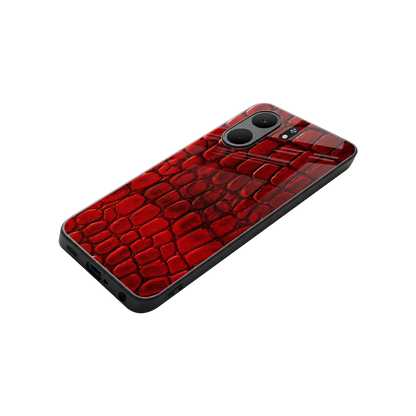 Croco Red stylish phone case for oppo a5x 5g | glossy glass and slim fit