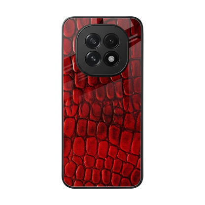 Croco Red back phone cover | glass case for oppo f29 5g