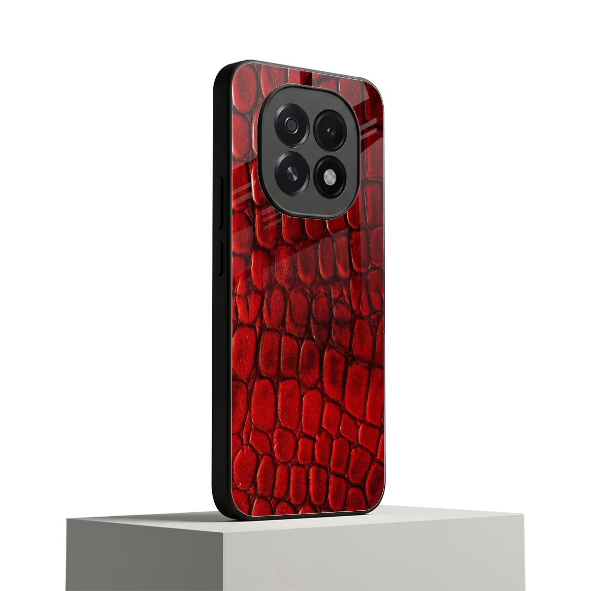Croco Red oppo f29 5g mobile cover | shockproof glass phone case