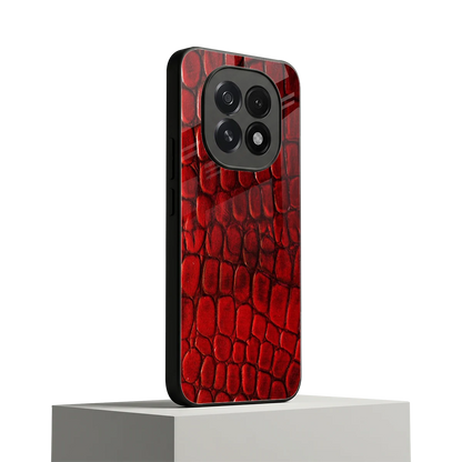 Croco Red oppo f29 5g mobile cover | shockproof glass phone case