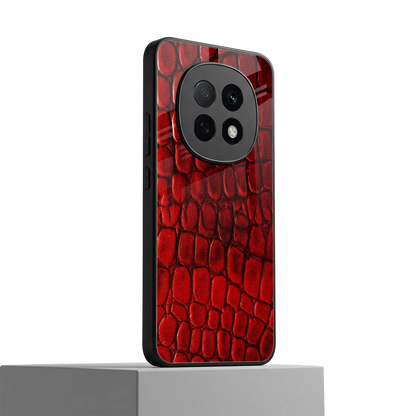 Croco Red oppo f29 pro 5g mobile cover | shockproof glass phone case