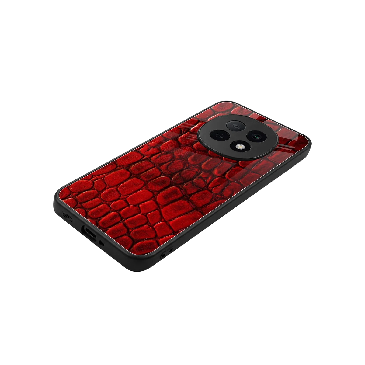 Croco Red stylish phone case for oppo f29 pro 5g | glossy glass and slim fit