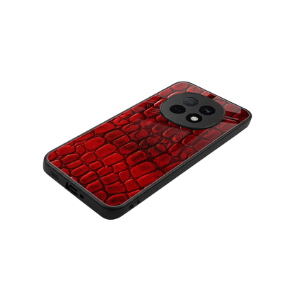 Croco Red stylish phone case for oppo f29 pro 5g | glossy glass and slim fit