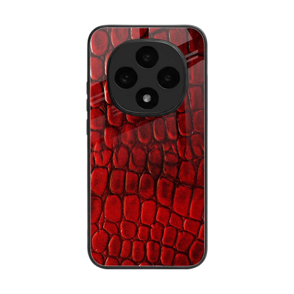 Croco Red back phone cover | glass case for oppo f31 pro 5g