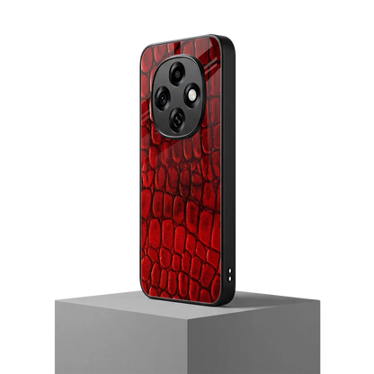 Croco Red oppo f31 pro 5g mobile cover | shockproof glass phone case