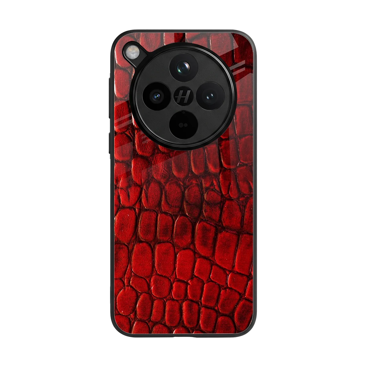 Croco Red back phone cover | glass case for oppo find x8