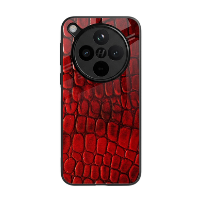 Croco Red back phone cover | glass case for oppo find x8
