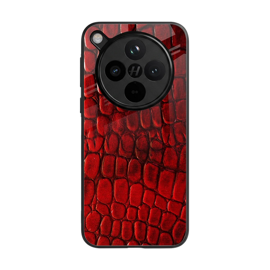 Croco Red back phone cover | glass case for oppo find x8