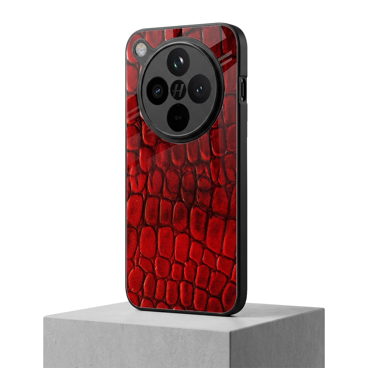 Croco Red oppo find x8 mobile cover | shockproof glass phone case