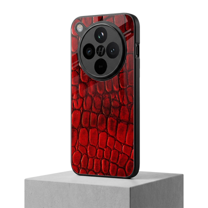 Croco Red oppo find x8 mobile cover | shockproof glass phone case
