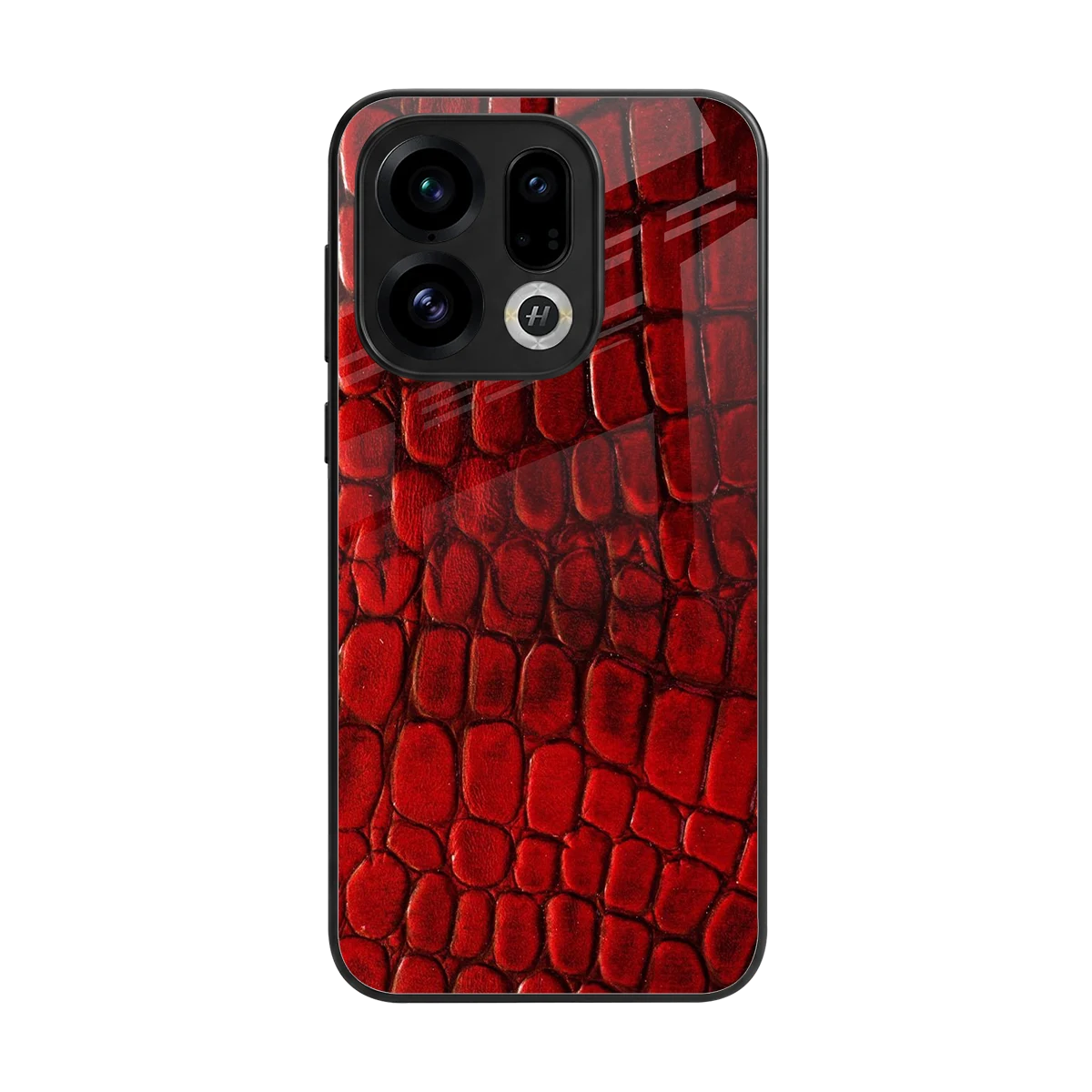 Croco Red back phone cover | glass case for oppo find x9
