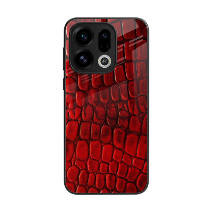 Croco Red back phone cover | glass case for oppo find x9