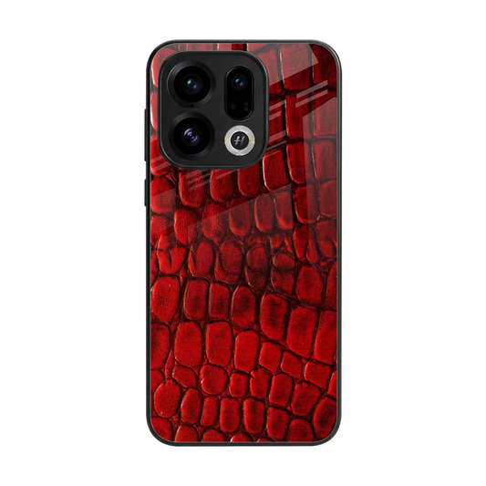 Croco Red back phone cover | glass case for oppo find x9