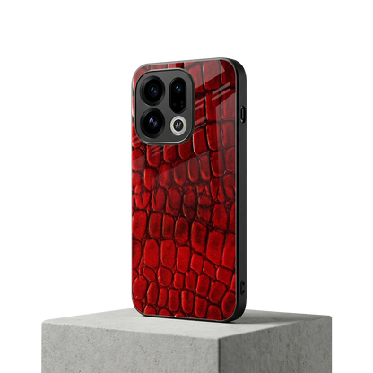 Croco Red oppo find x9 mobile cover | shockproof glass phone case