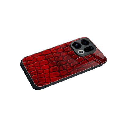 Croco Red stylish phone case for oppo find x9 | glossy glass and slim fit