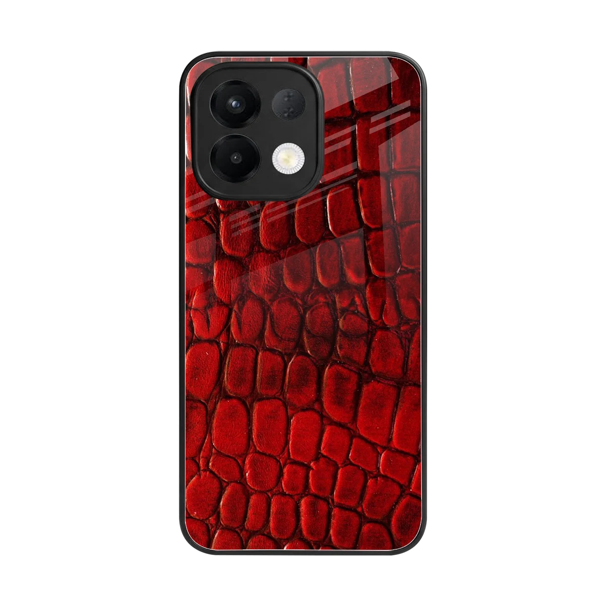 Croco Red back phone cover | glass case for oppo k13 5g