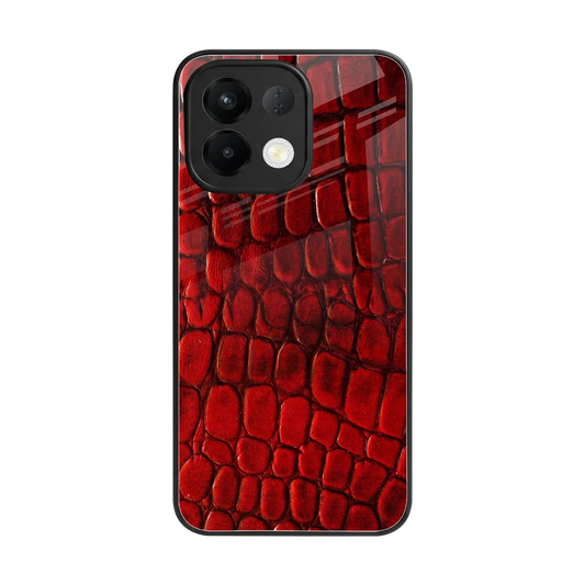 Croco Red back phone cover | glass case for oppo k13 5g