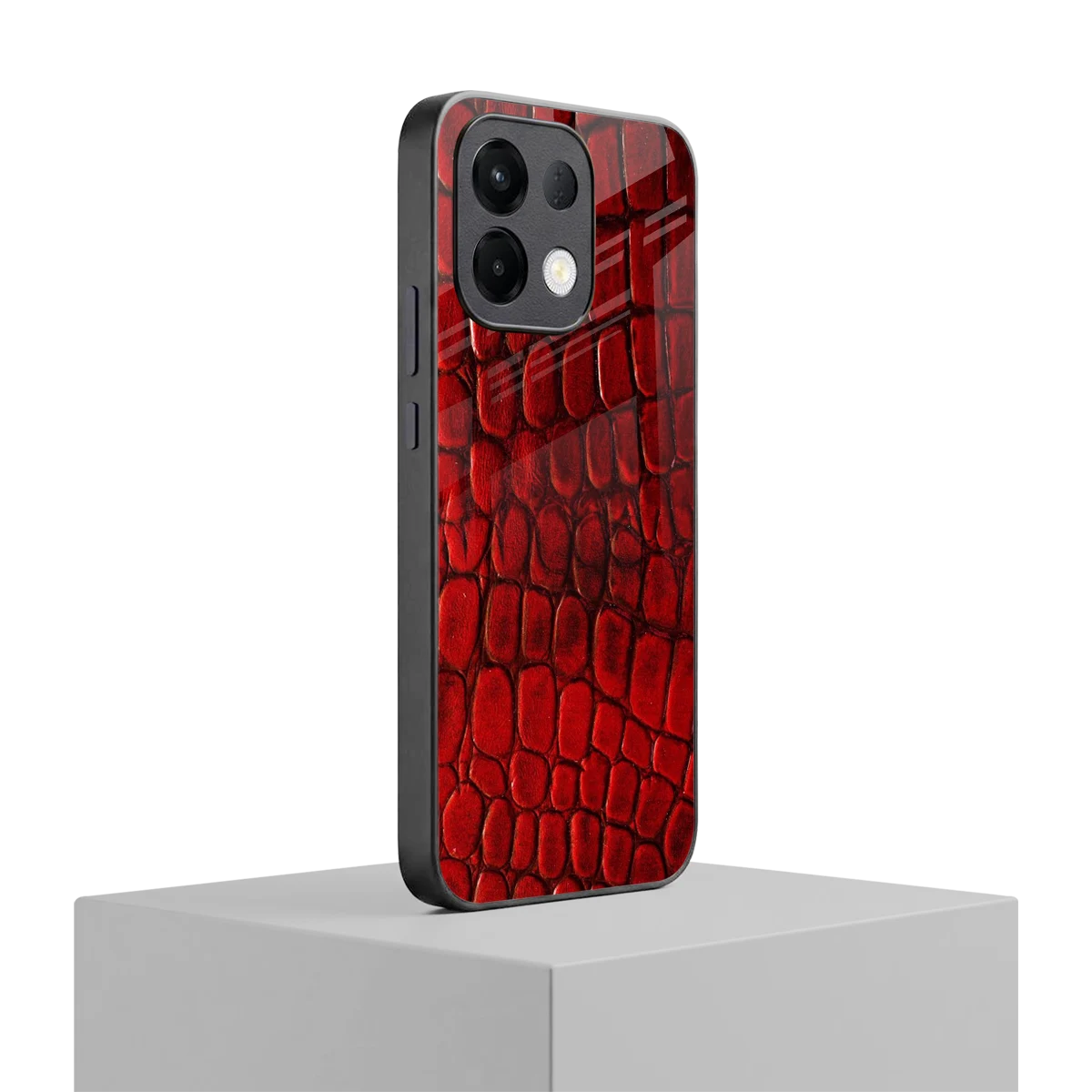 Croco Red oppo k13 5g mobile cover | shockproof glass phone case