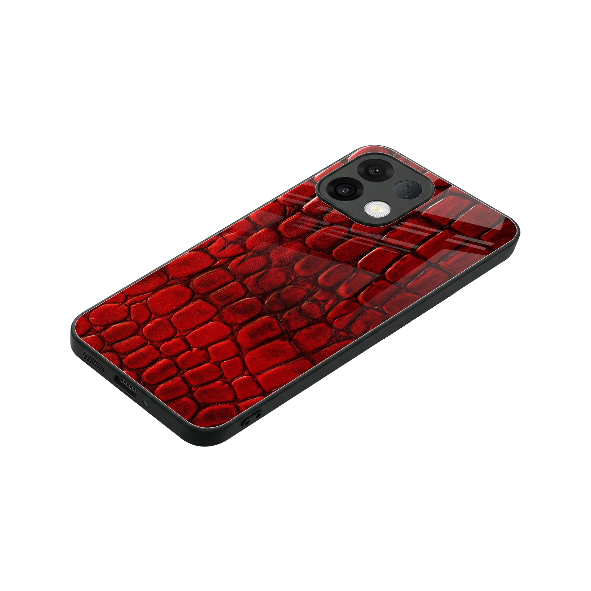 Croco Red stylish phone case for oppo k13 5g | glossy glass and slim fit