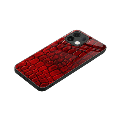 Croco Red stylish phone case for oppo k13 5g | glossy glass and slim fit