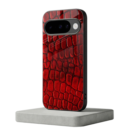 Croco Red google pixel 10 mobile cover | shockproof glass phone case