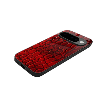 Croco Red stylish phone case for google pixel 10 | glossy glass and slim fit
