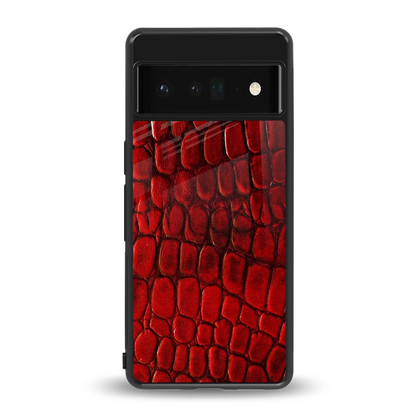 Croco Red back phone cover | glass case for google pixel 6 pro