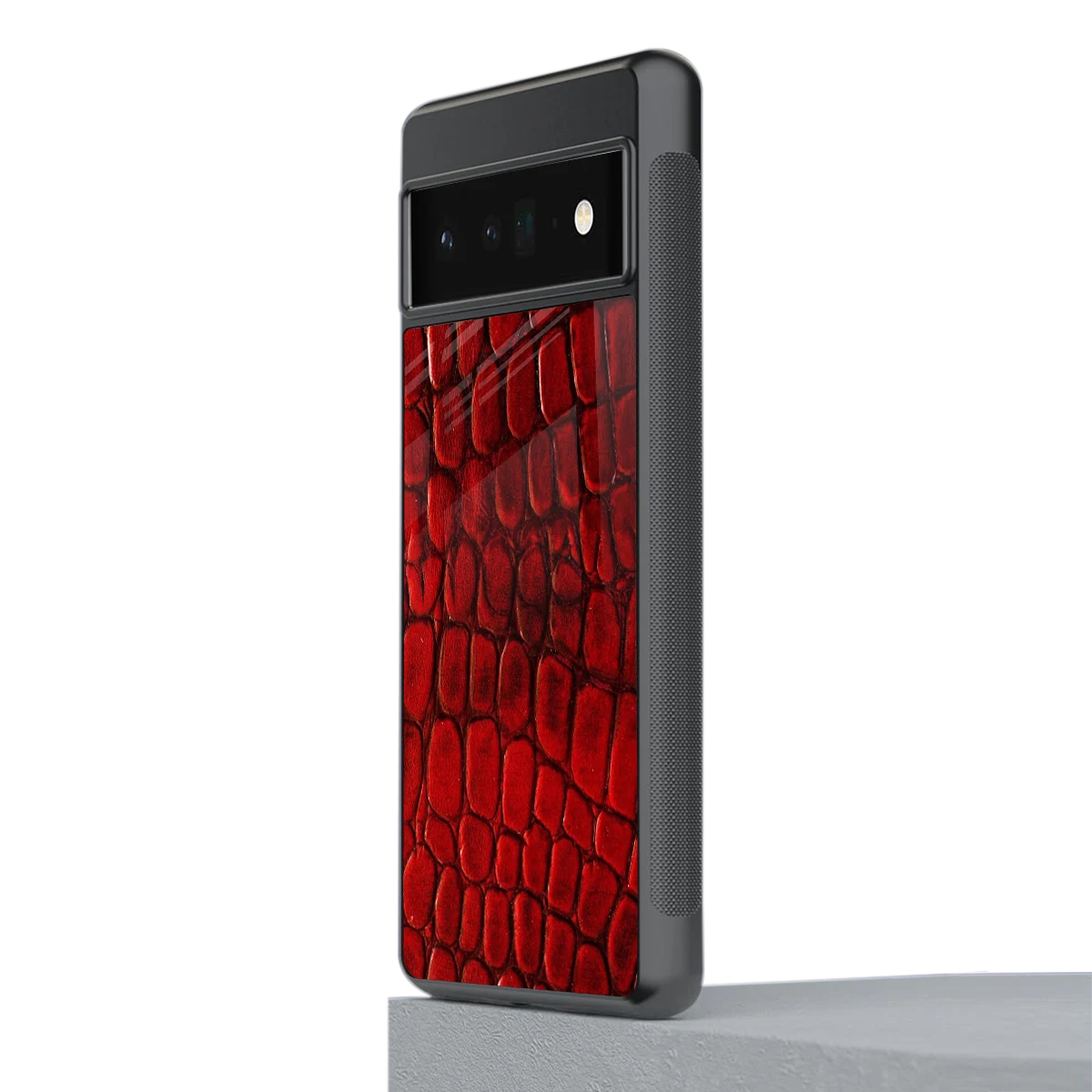 Croco Red stylish phone case for google pixel 6 pro | glossy glass and slim fit
